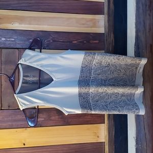 Reebok Seamless Tan and Brown Wide Strap V-Neck Sleeveless Tank Top size Small